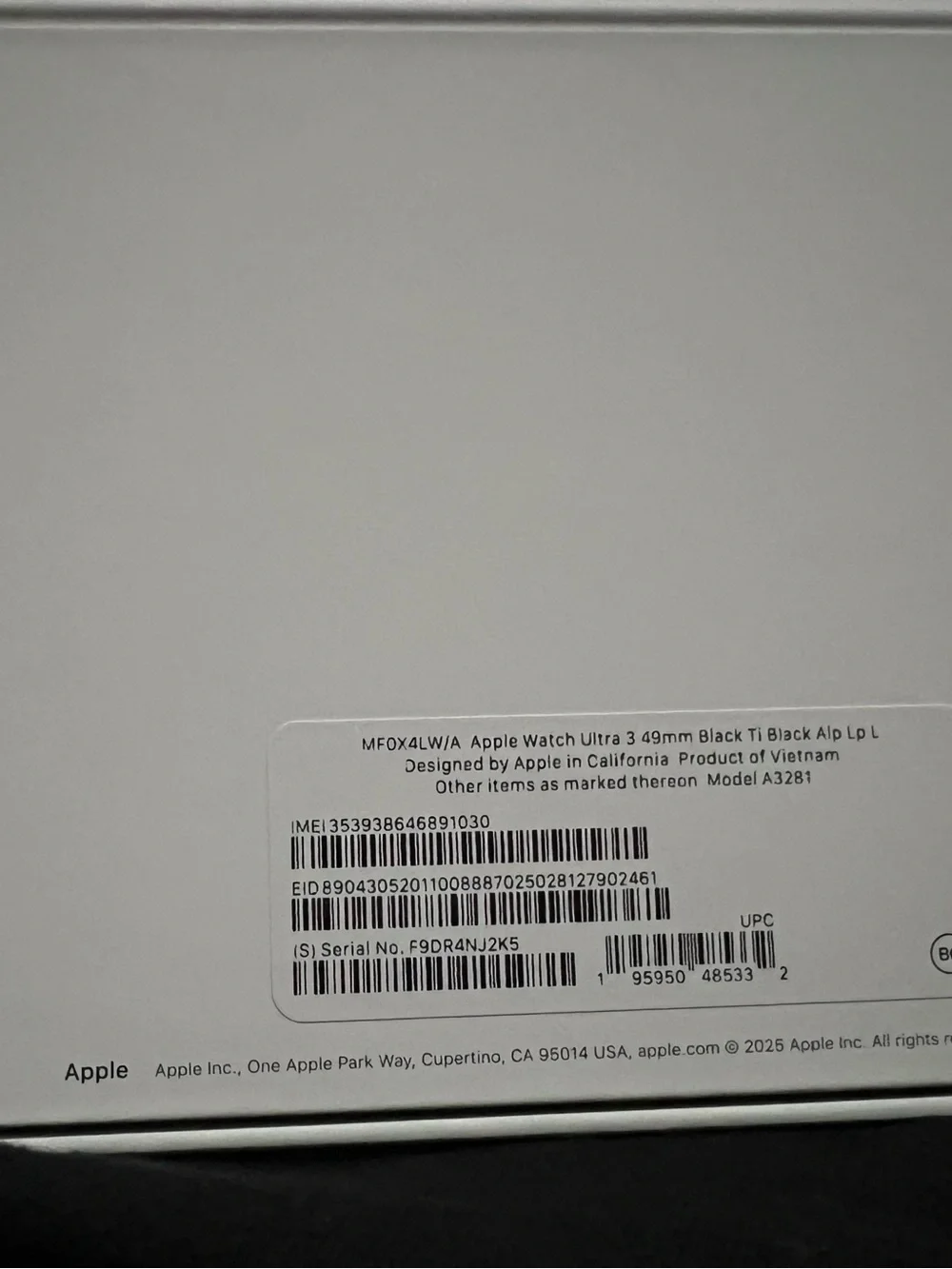 Apple Watch Ultra 3 49mm black Ti black